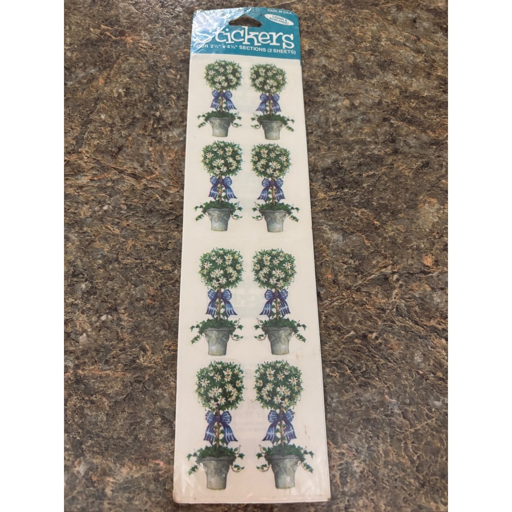 Frances Meyer Daisy Topiary Stickers Vintage Floral Garden 2 Sheets TST 586 NOS